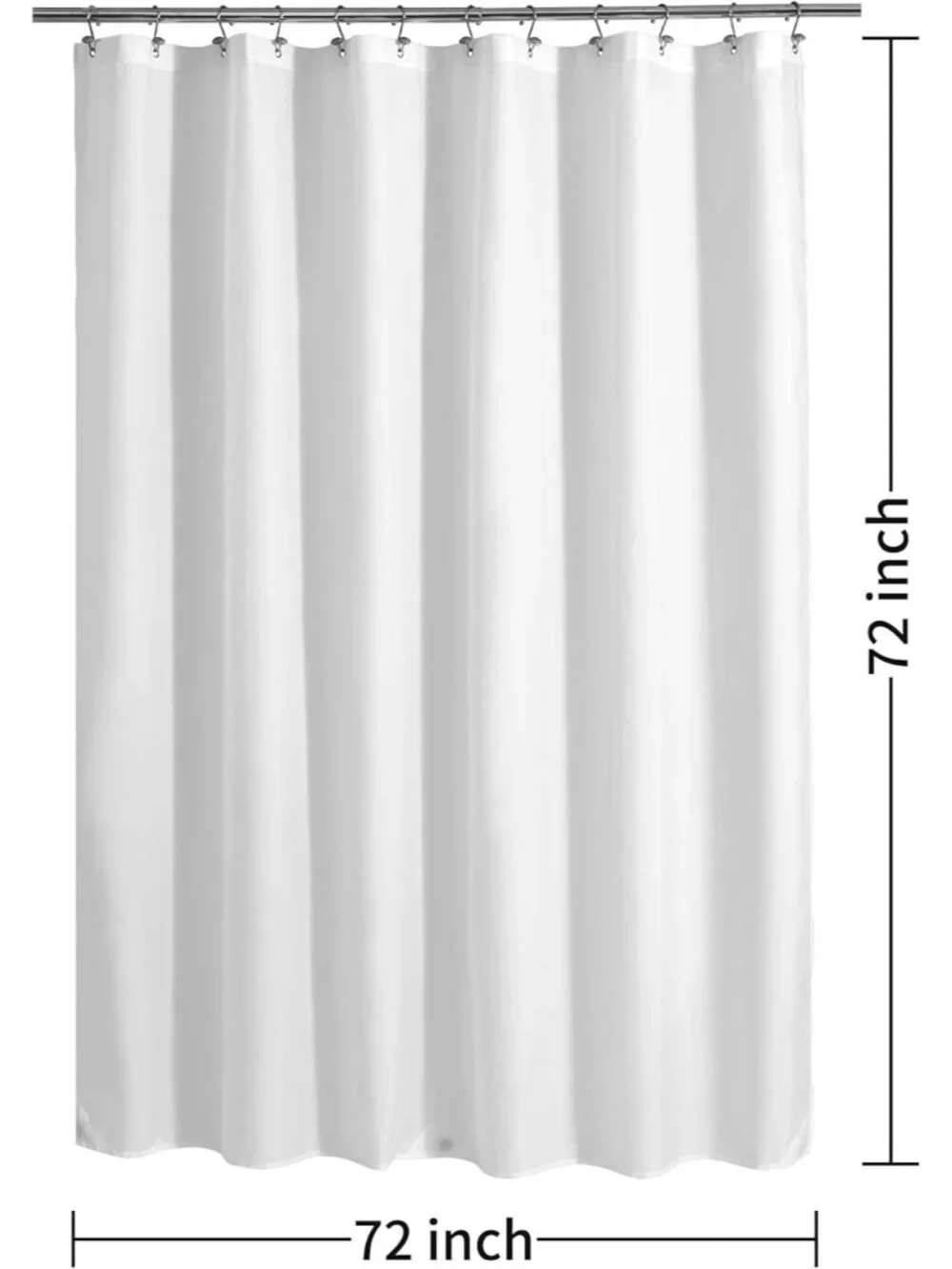 Durable Waterproof Shower Curtain Liner 72x72 - Soft, Stylish, Machine Washable